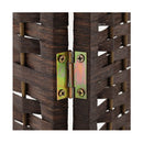 4 Panel Room Divider Privacy Screen Rattan Woven Wood Stand