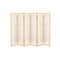 6 Panel Room Divider Screen Foldable Pine Wood Stand Natural