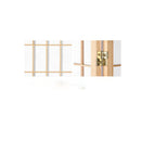 6 Panel Room Divider Screen Foldable Pine Wood Stand Natural