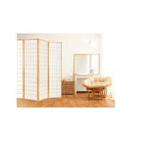 6 Panel Room Divider Screen Foldable Pine Wood Stand Natural