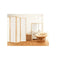 6 Panel Room Divider Screen Foldable Pine Wood Stand Natural