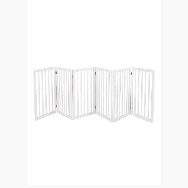 6 Panels Wooden Pet Fence Safety Stair Barrier Security Door