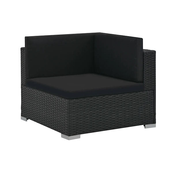 6 Piece Poly Rattan Garden Lounge Set With Cushions Black