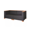 Garden Sofa Set Poly Rattan Wpc Top Black