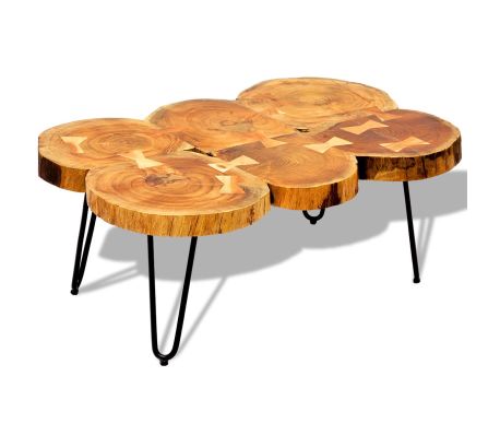 6 Trunks Solid Sheesham Wood Coffee Side Table 35 Cm