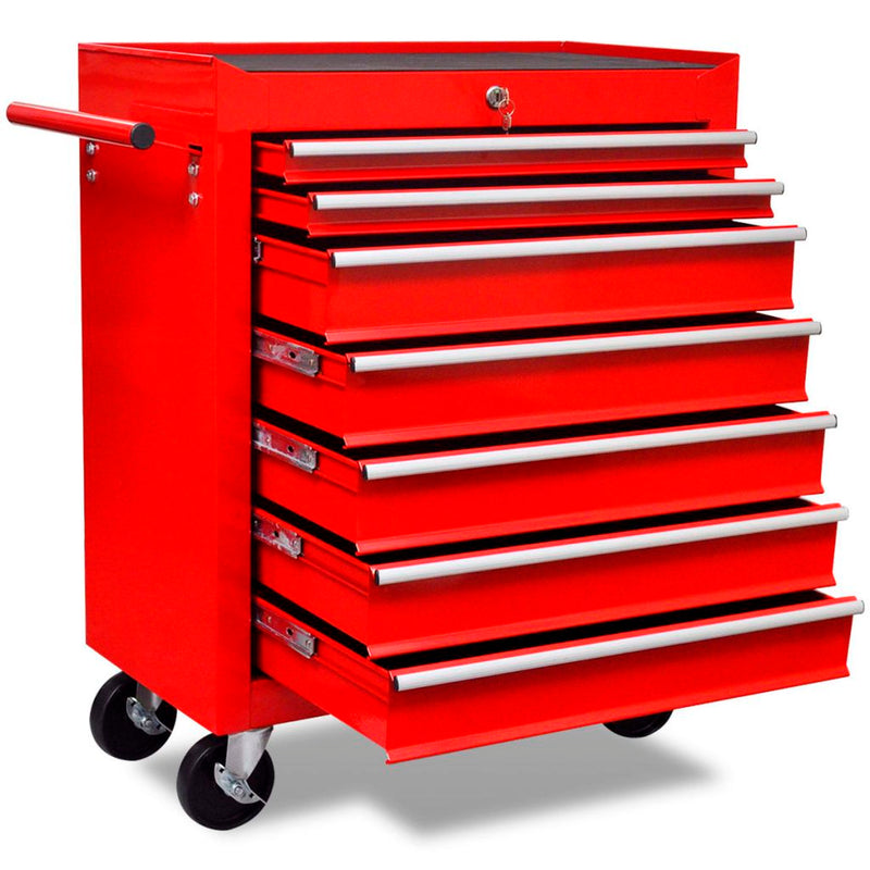 7-Drawer Workshop Tool Trolley - Red