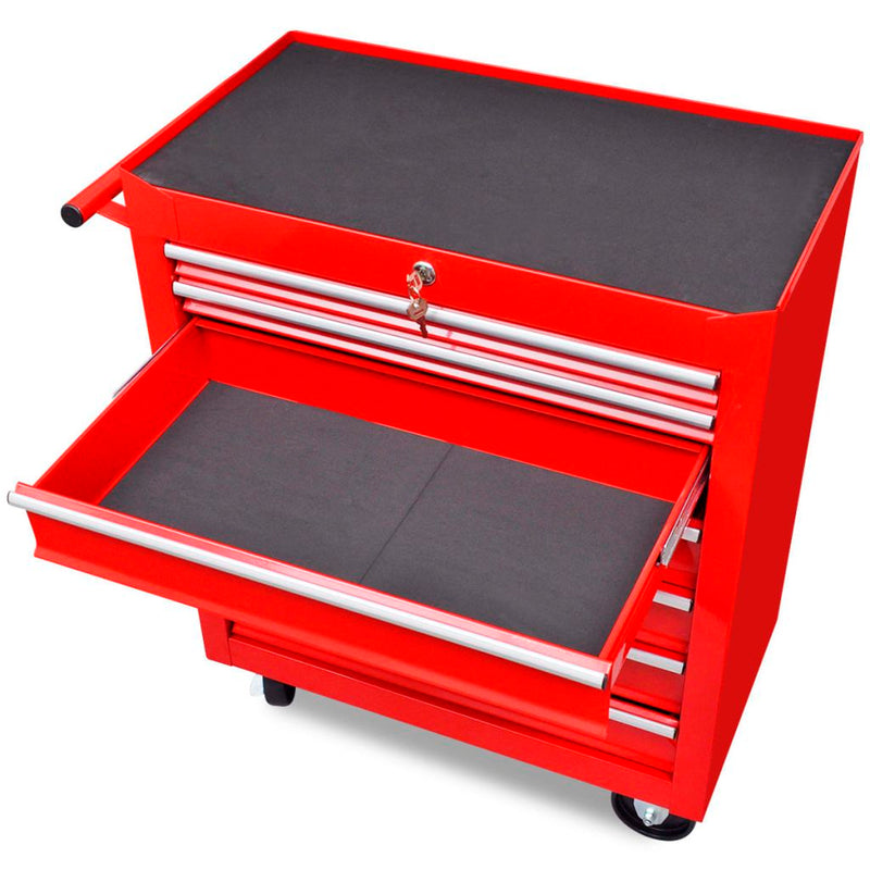 7-Drawer Workshop Tool Trolley - Red
