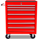 7-Drawer Workshop Tool Trolley - Red
