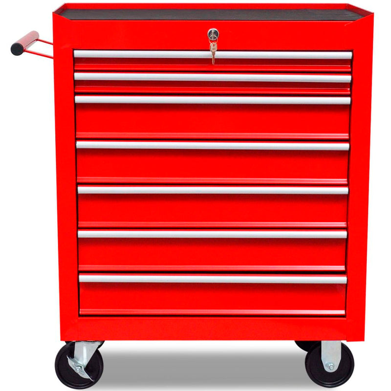 7-Drawer Workshop Tool Trolley - Red