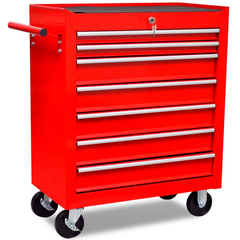 7-Drawer Workshop Tool Trolley - Red