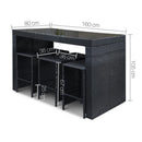 7-Piece Outdoor Bar Table and Stools Set