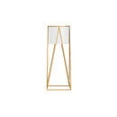 70Cm Gold Metal Plant Stand With White Flower Pot Holder Corner Rack