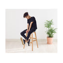 4 Pcs 74Cm Oak Wood Bar Stool Leather Sophia White