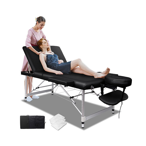 75Cm Massage Table 3 Fold Portable Aluminium Lift Up Bed Desk