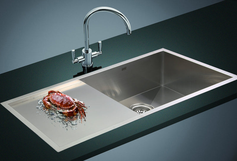 Handmade Stainless Steel Undermount / Topmount Kitchen Sink with Waste