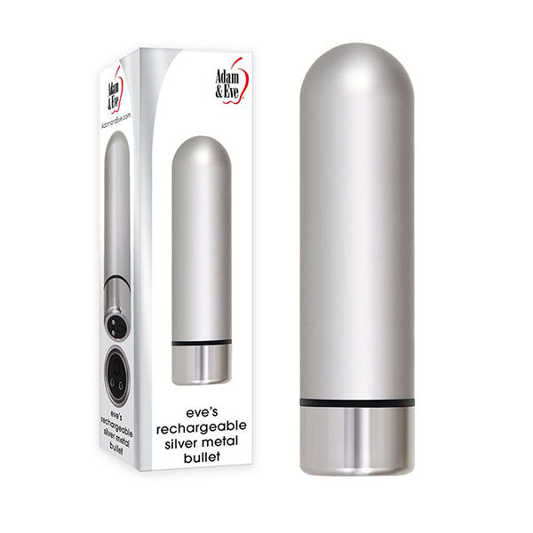 7 Cm Adam And Eve Rechargeable Silver Metal Bullet