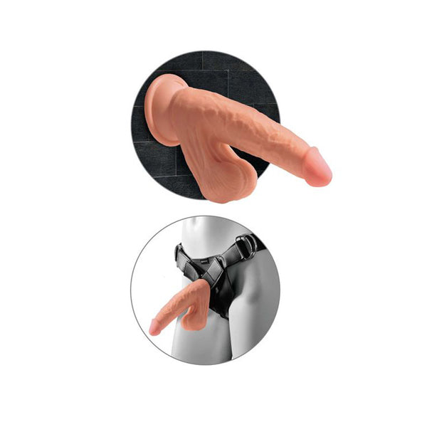 7 Inches King Cock Plus 3D Cock With Swinging Balls