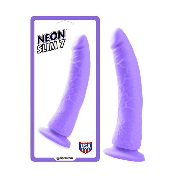7 Inches Neon Slim Purple Dong Purple
