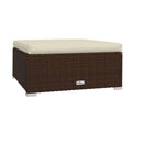 7 Pcs Garden Lounge With Cushions Poly Rattan Brown