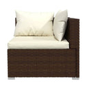 7 Pcs Garden Lounge With Cushions Poly Rattan Brown