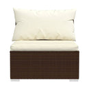 7 Pcs Garden Lounge With Cushions Poly Rattan Brown