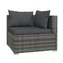7Pcs Grey Outdoor Patio Lounge With Cushions Poly Rattan
