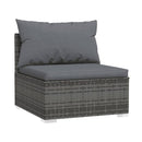 7Pcs Grey Outdoor Patio Lounge With Cushions Poly Rattan