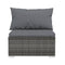 7Pcs Grey Outdoor Patio Lounge With Cushions Poly Rattan