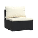 7 Pcs Outdoor Lounge Set With Cushions Poly Rattan Black