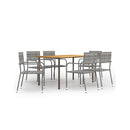 7 Piece Anthracite Garden Dining Set Poly Rattan