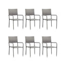 7 Piece Anthracite Garden Dining Set Poly Rattan