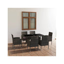 7 Piece Garden Dining Set Anthracite And Grey Poly Rattan