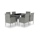 7 Piece Garden Dining Set Anthracite And Grey Poly Rattan