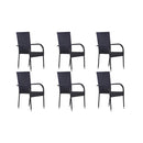 7 Piece Garden Dining Set Black