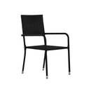7 Piece Garden Dining Set Black Poly Rattan