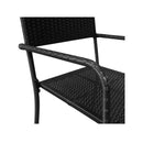 7 Piece Garden Dining Set Black Poly Rattan