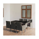 7 Piece Anthracite And Grey Garden Dining Set Poly Rattan