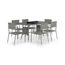 7 Piece Garden Dining Set Poly Rattan Anthracite And Grey