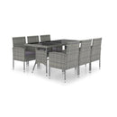 7 Piece Anthracite And Grey Garden Dining Set Poly Rattan