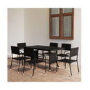 Poly Rattan Black 7 Piece Garden Dining Set