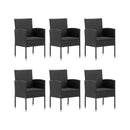 7 Piece Poly Rattan Black Garden Dining Set