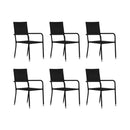Poly Rattan Black 7 Piece Garden Dining Set