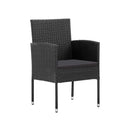 7 Piece Poly Rattan Black Garden Dining Set