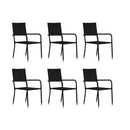 7 Piece Black Garden Dining Set Poly Rattan