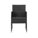 7 Piece Poly Rattan Black Garden Dining Set