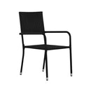 7 Piece Black Garden Dining Set Poly Rattan