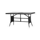 7 Piece Poly Rattan Black Garden Dining Set