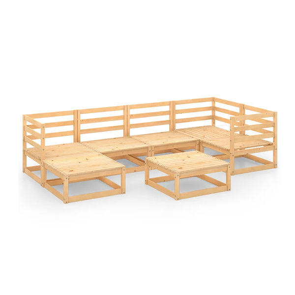 7 Piece Garden Lounge Set Solid Pinewood