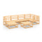 7 Piece Garden Lounge Set Solid Pinewood