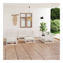 7 Piece Garden Lounge Set White Solid Pinewood